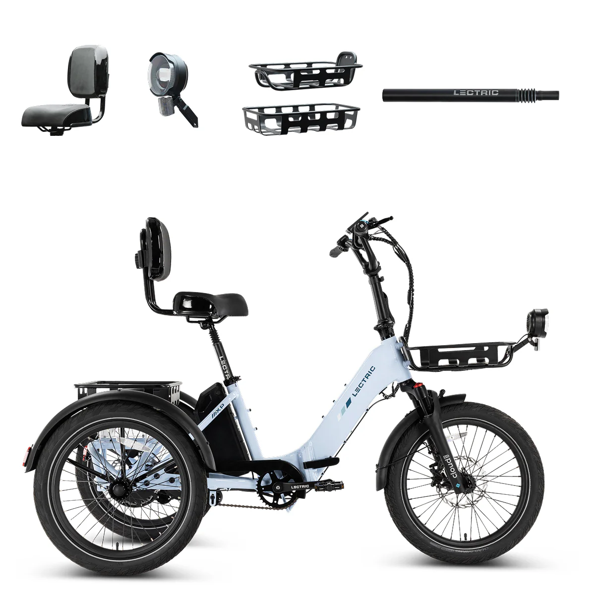 XP Trike2 750 Glacier Blue + FREE Support Seat, Elite Headlight, Suspension Seat Post, Cargo Baskets  ($645 Value) [CA]