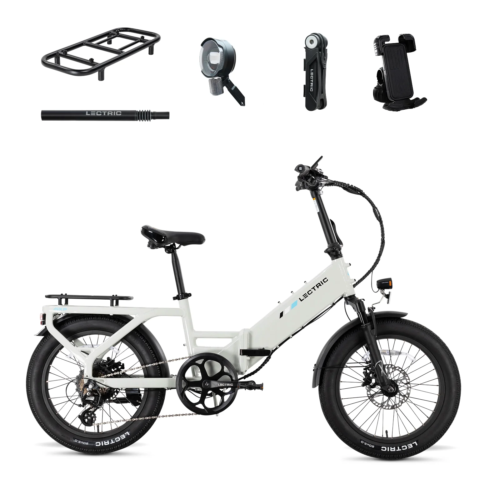 XP4 750 Step-Thru Stratus White +FREE LevelUp Rack, Bike Lock, Phone Mount, Elite Headlight, Suspension Seat Post ($505 Value) [CA]